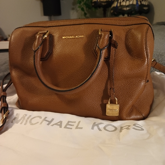 Michael Kors Brown/Tan Leather Satchel - Picture 3 of 13